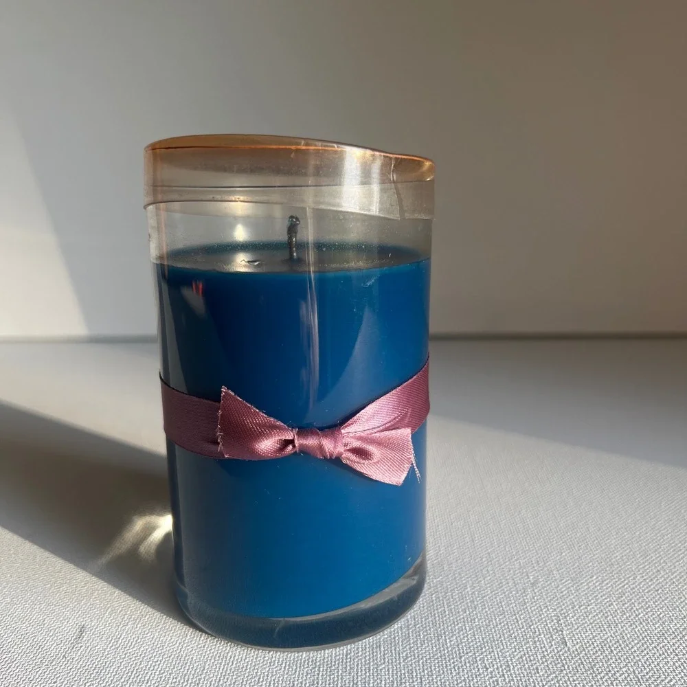 Rigaud Paris Blue Luxury Scented Candle Glass Jar with Gold Lid 4.75in